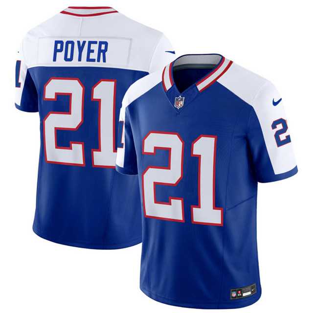 Men & Women & Youth Buffalo Bills #21 Jordan Poyer Blue White 2023 F.U.S.E. Throwback Vapor Untouchable Limited Football Stitched Jersey